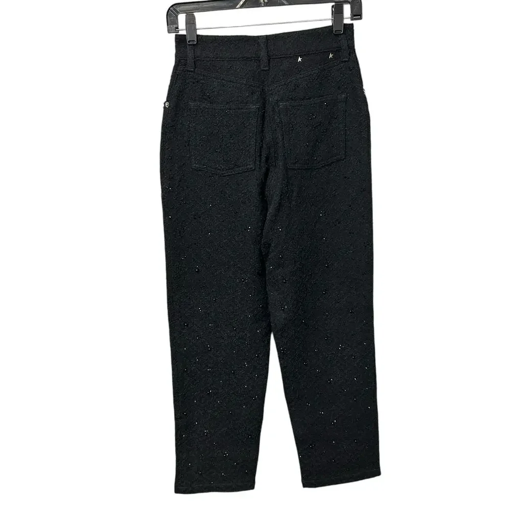 NWT Golden Goose Black Journey Kim Embellished Straight-Leg Jeans Womens 25 - Picture 6 of 15